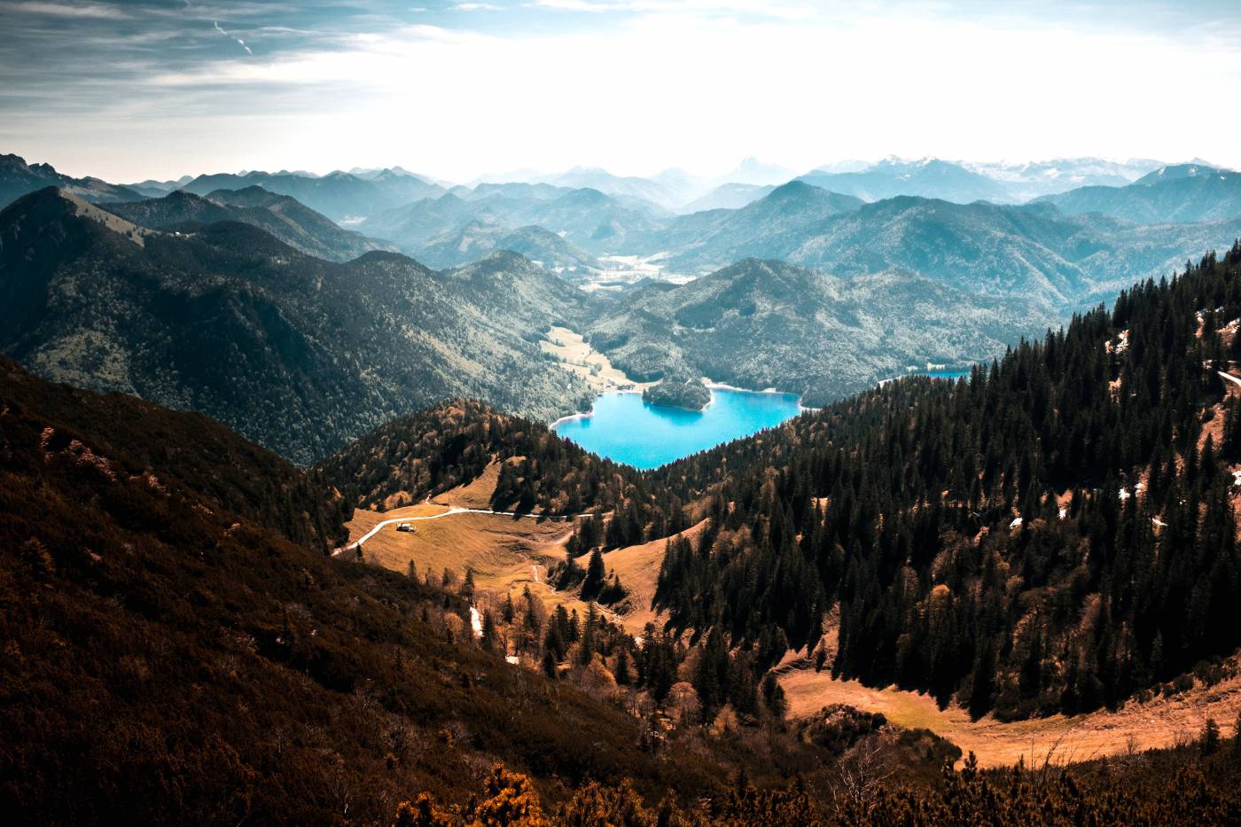 Mountains, River, Forest and Blue Lake  picture