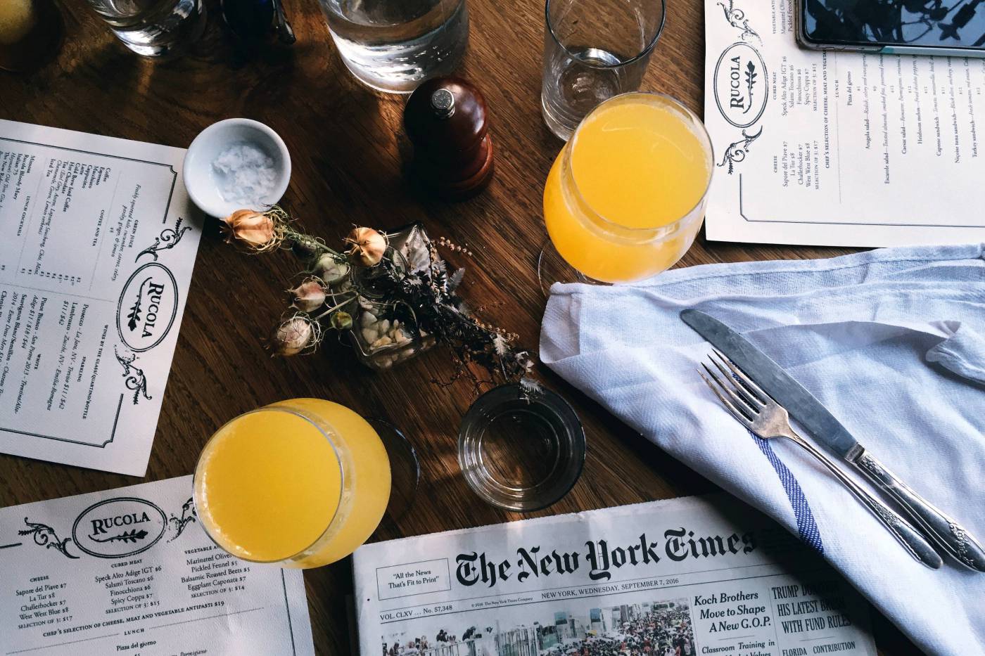 Freshly Squeezed Orange Juice on Breakfast Table picture