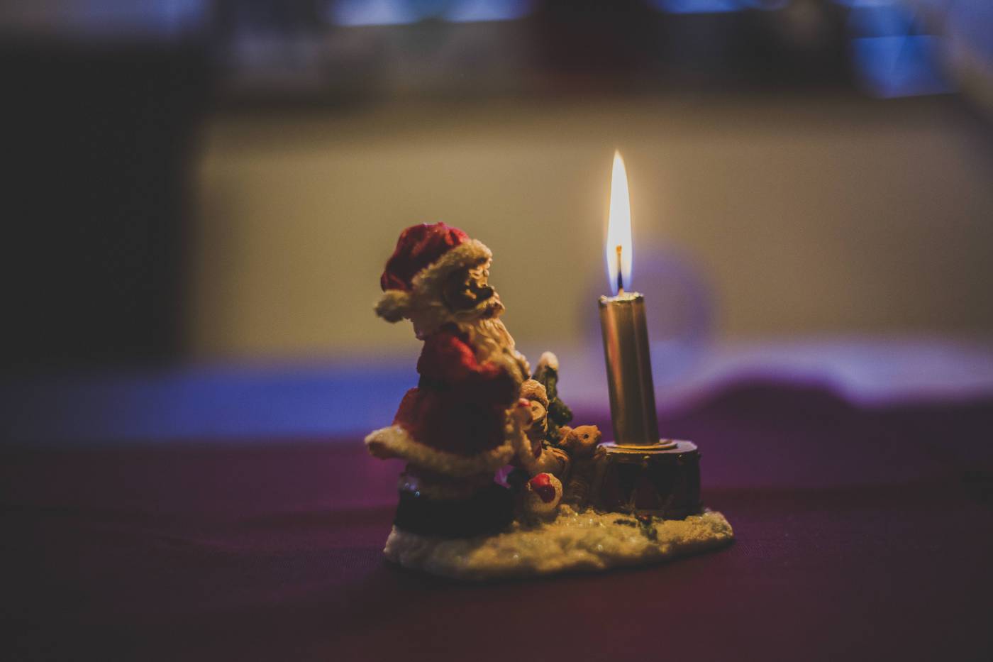 christmas santa claus candle/ picture