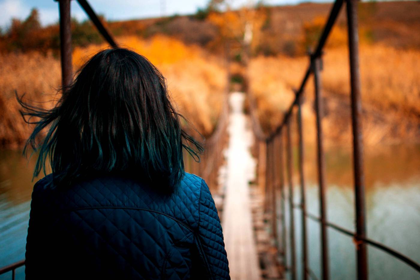 Woman on Bridge Adventure  picture