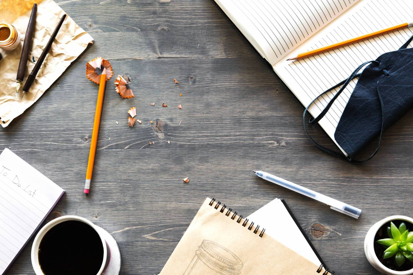 Writing Objects on Table: Creative Workspace Essentials picture
