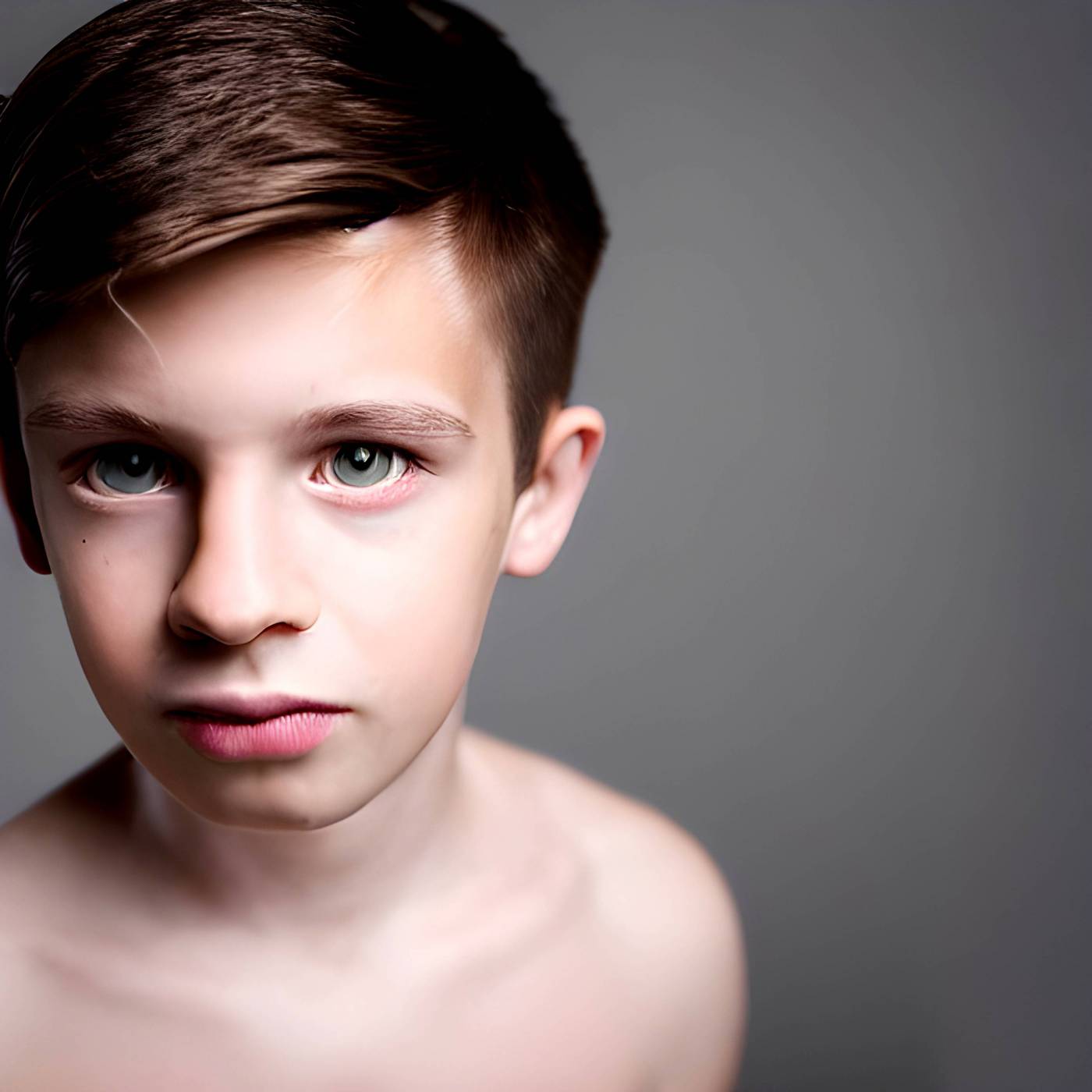 Caucasian Boy Portrait - Closeup Look at Camera picture