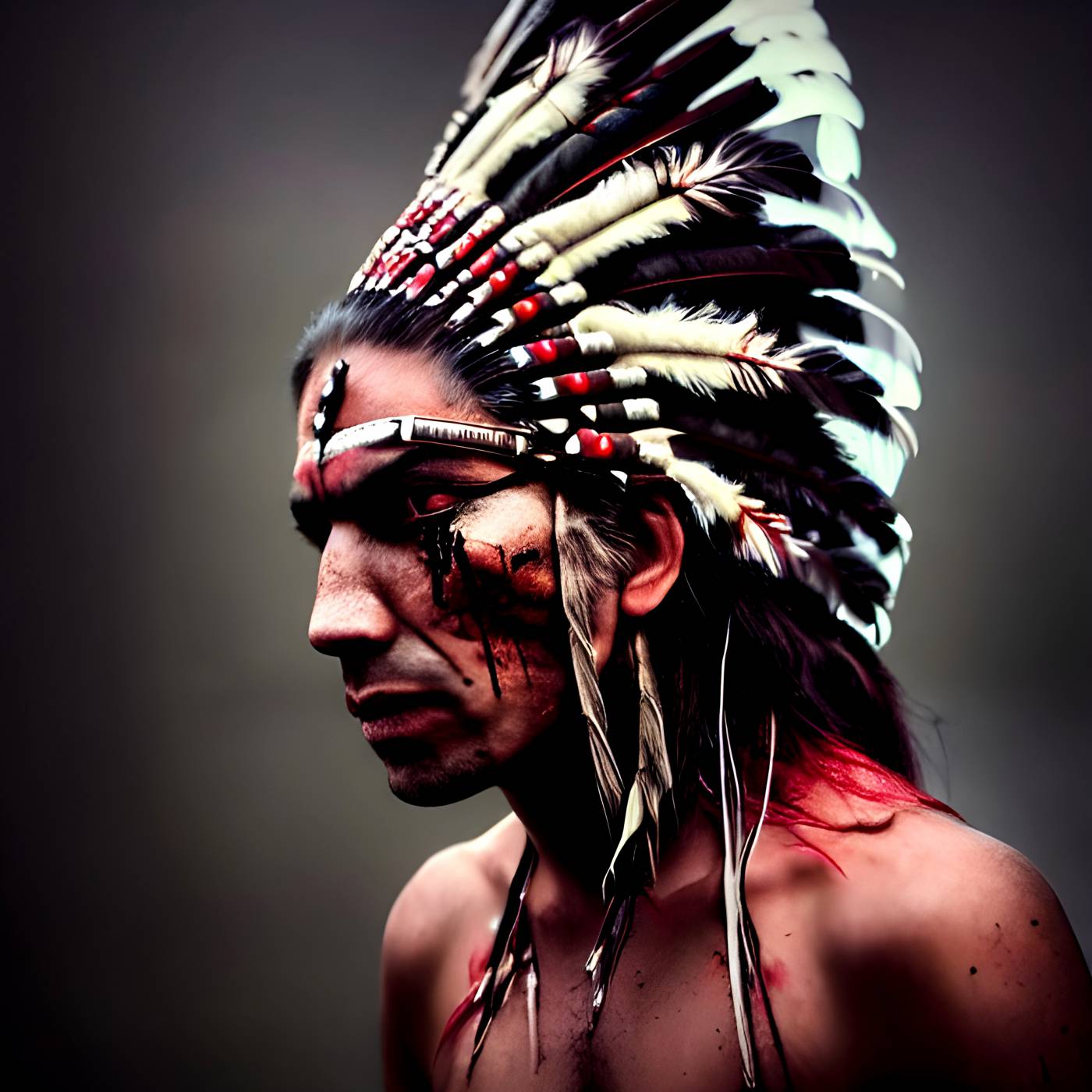 portrait men feather women adult young native american picture