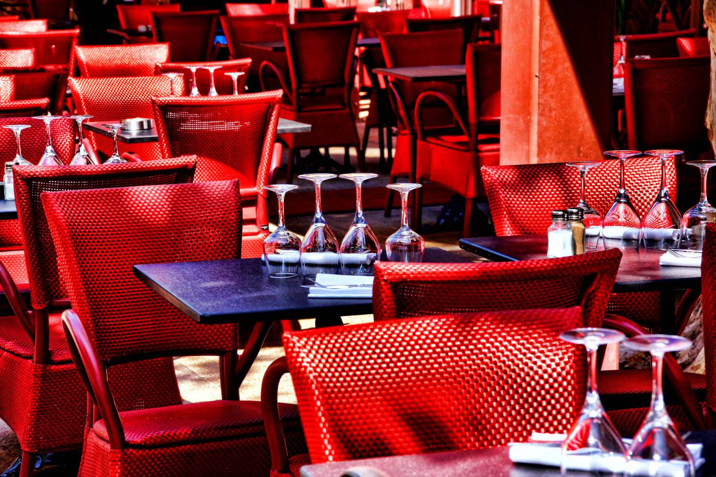 French Restaurant with Wine Glasses Royalty-Free Stock ... picture