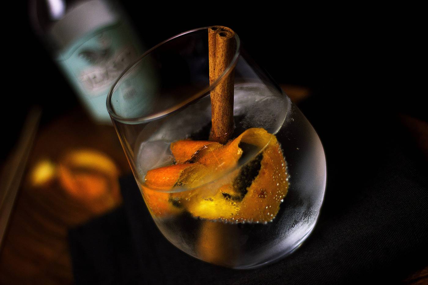 Gin Cocktail Drink with Cinnamon Stick  picture