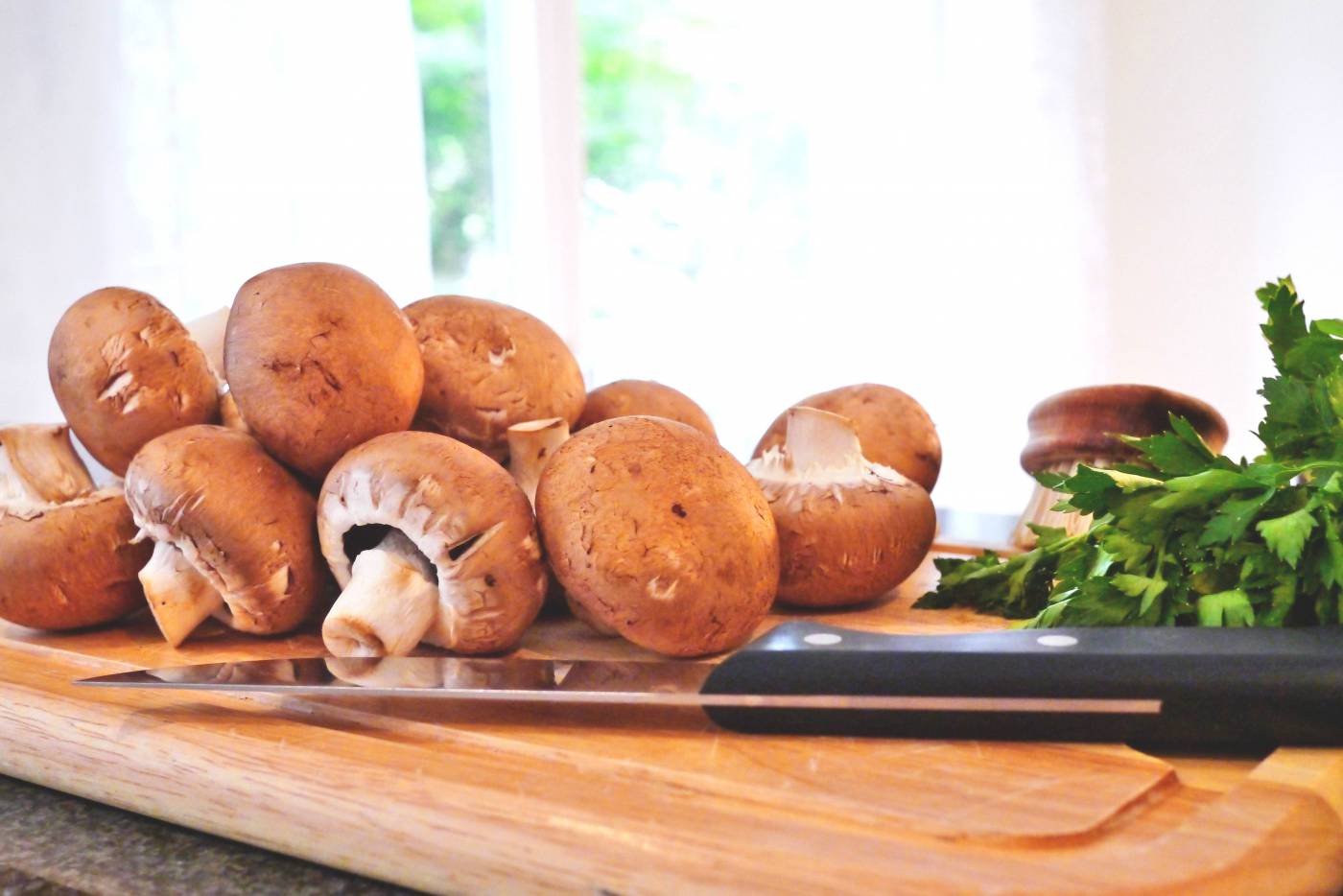 Mushrooms on Chopping Board  picture