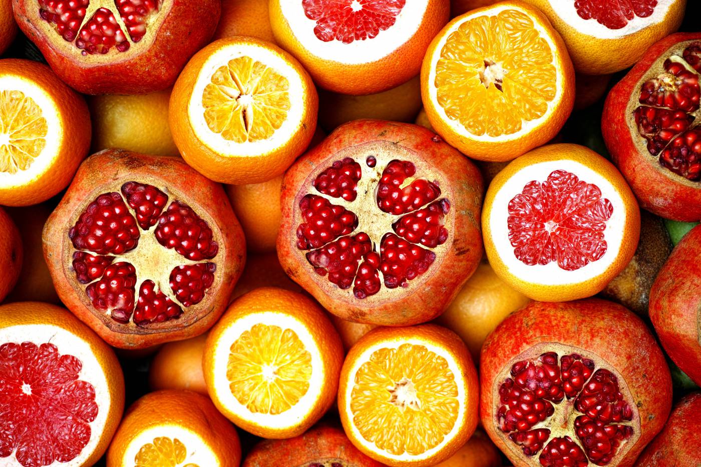 Pomegranate & Oranges: Vibrant Fruit Still Life picture