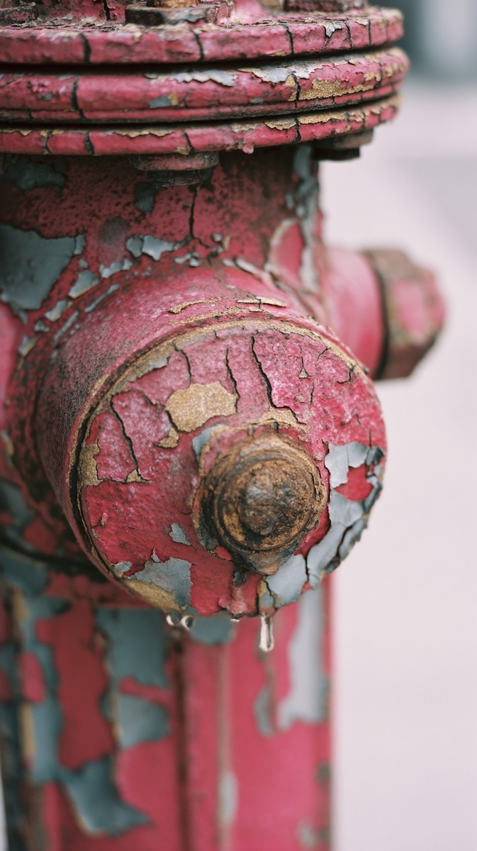 chicago rusted fire hydrant with peeling red paint a6447ed4 fef2