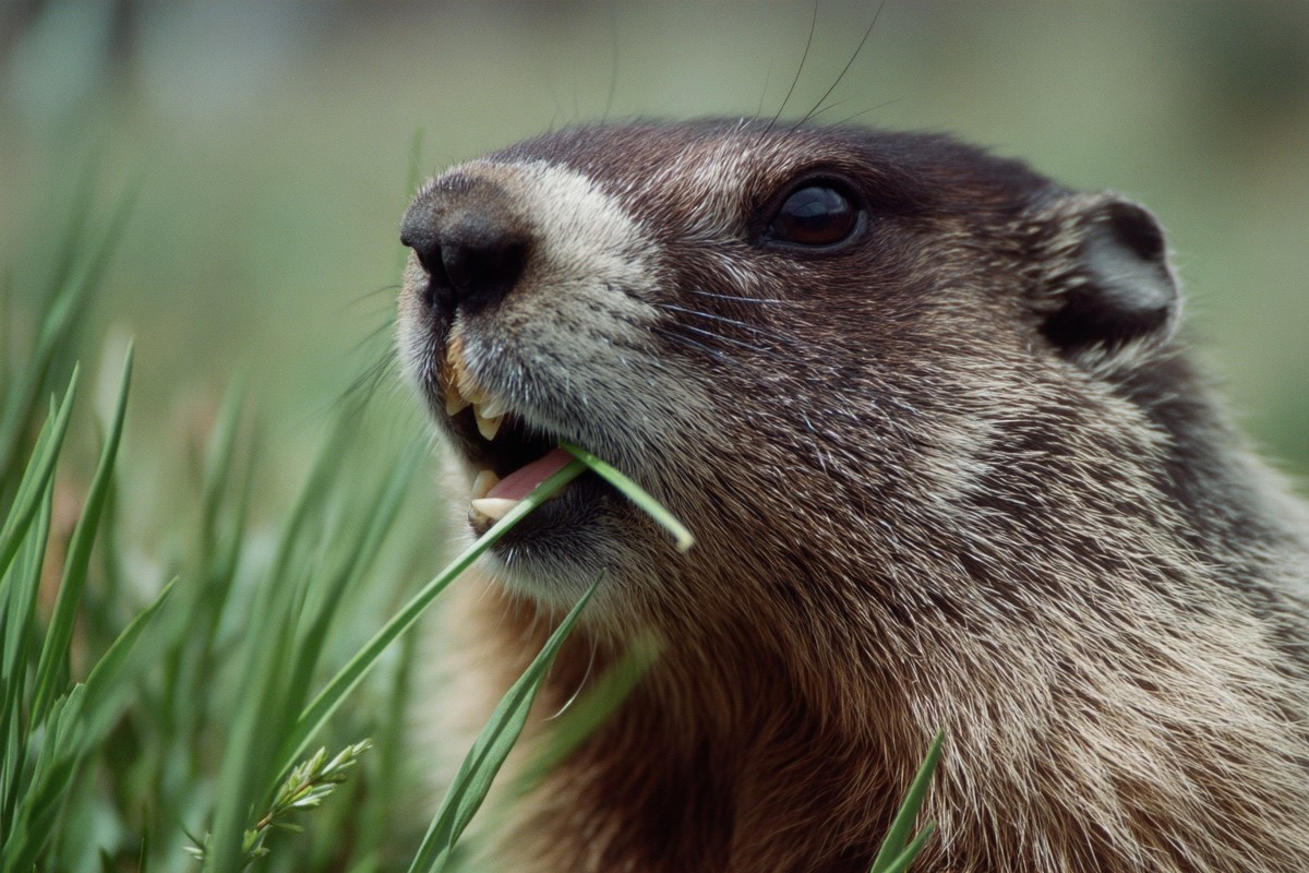 rocky mountain marmot sharp teeth detail while eat 2a53a4fa ae44