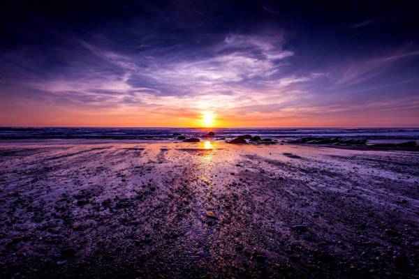 Atlantic Summer Beach Sunset Royalty-