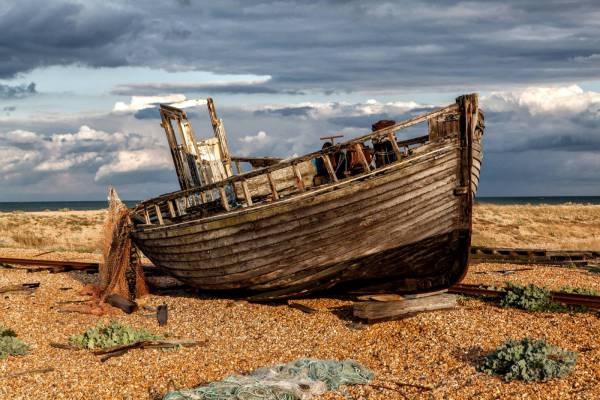 Old Fishing Boat Royalty-