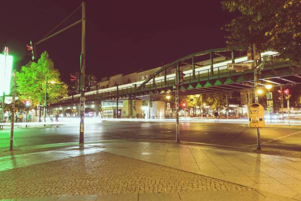 berlin night lights street/