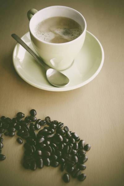 cup of coffee beans/