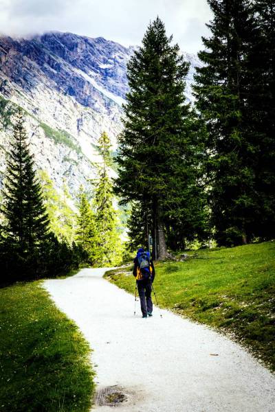 hiking mountain lake south tyrol/