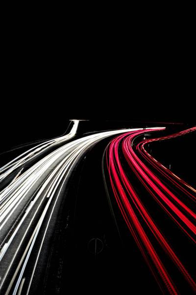 interstate traffic night lights/