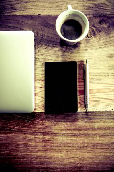 notebook laptop pen coffee/