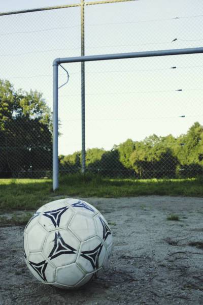 soccer field kick goal/