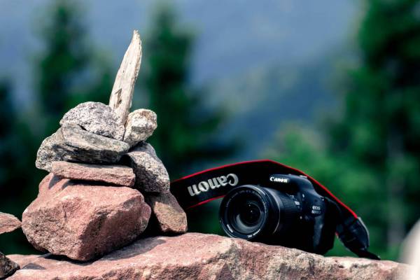 Camera on Rocks 