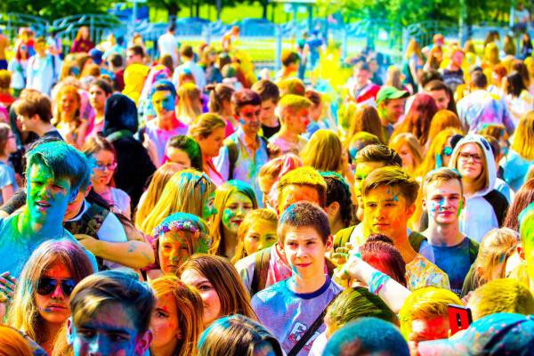 Crowd of Young ?People? at Festival of Colors Free Stock ...