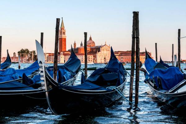 Gondolas in Venice, Italy 