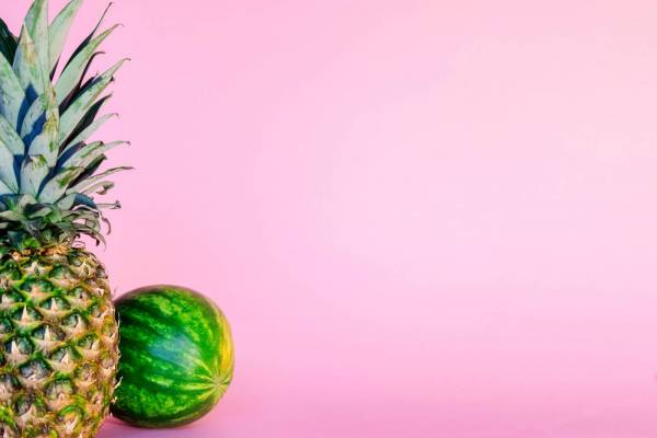 Watermelon Fruits on Pink ?Background?  ...