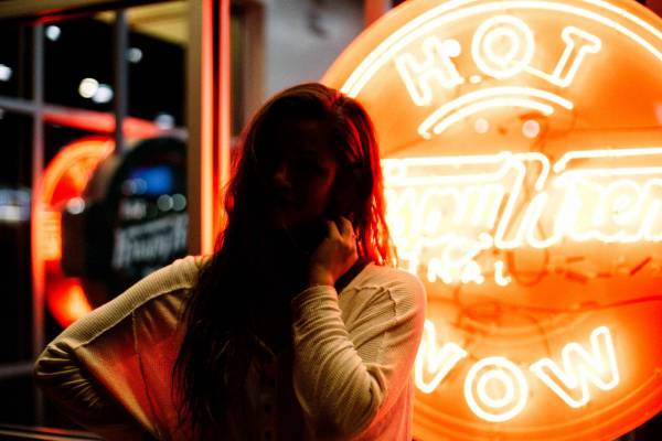 Girl by Neon Sign 