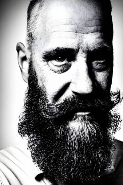 men hipster portrait beard adult one person black and white