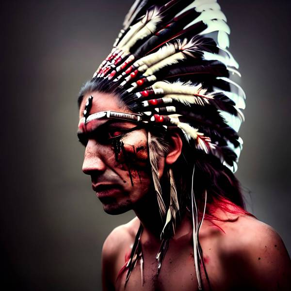 portrait men feather women adult young native american