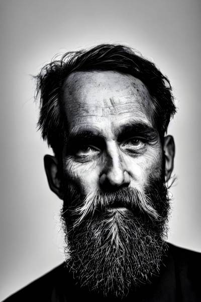beard one person portrait hipster adult black and white men