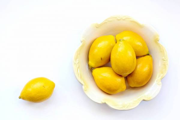 Lemons on White Background 