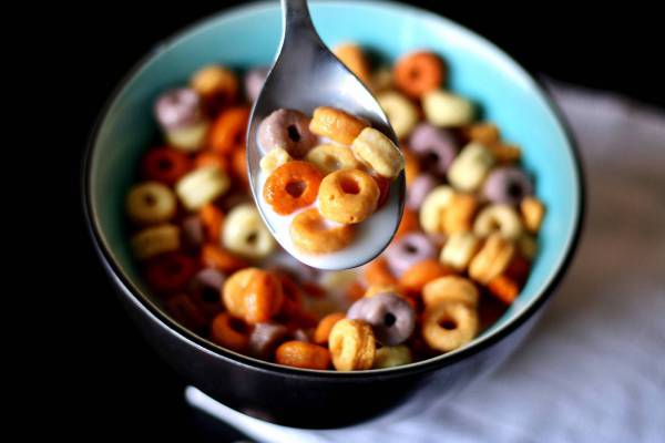 Breakfast Cereal Bowl & Milk Royalty- and ...