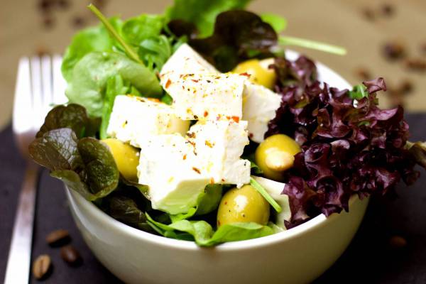 Salad Bowl with Feta Cheese 