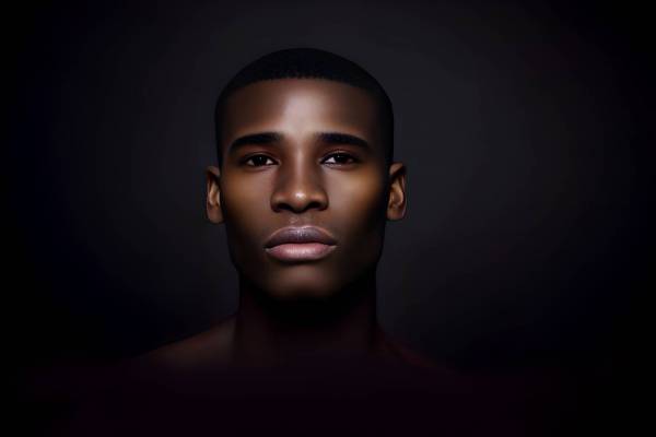 one person studio shot looking at camera adult portrait young adult african ethnicity