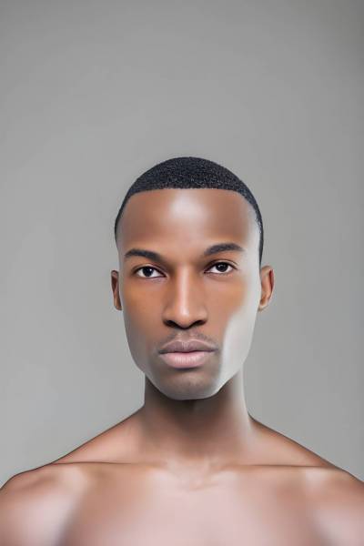 one person young adult african ethnicity adult portrait looking at camera males