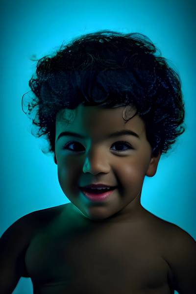 smiling portrait childhood blue cute child one person