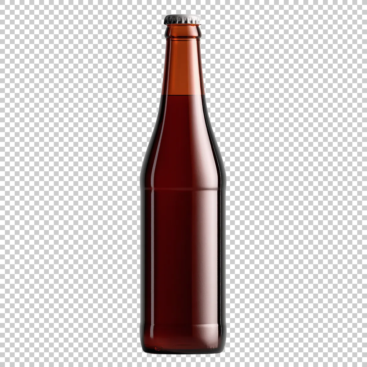 Amber Brown Glass Bottle With Short Neck And Round 1 H transparent PNG