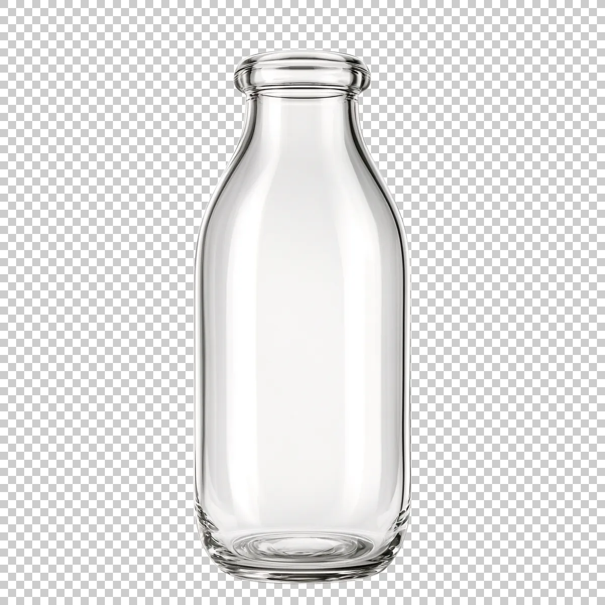 Clear Milk Bottle With Wide Neck And Rounded Glass 1 H transparent PNG