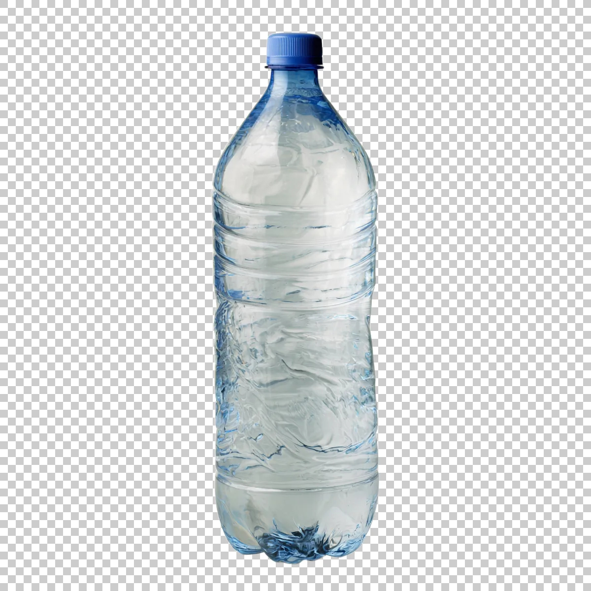 Clear Plastic Water Bottle With Blue Cap Full Bott 3 H transparent PNG