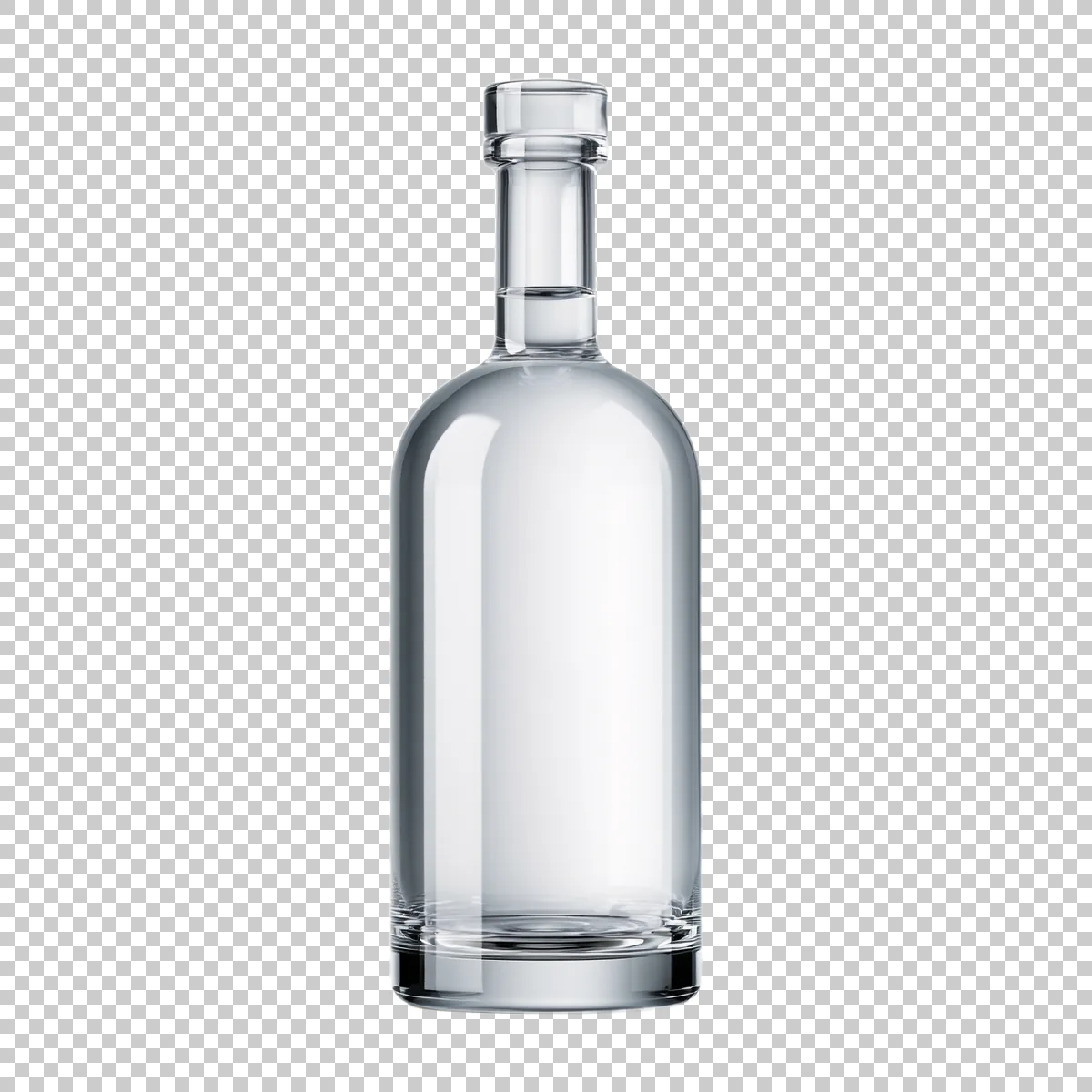 Empty Clear Glass Bottle With Narrow Neck And Roun 0 H transparent PNG