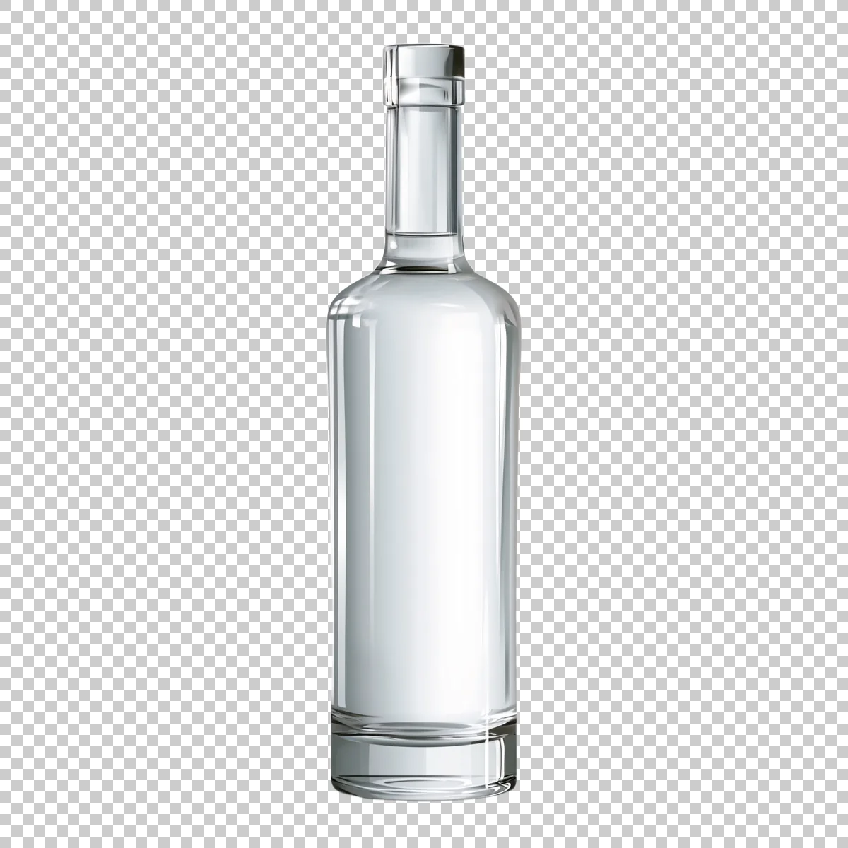 Empty Clear Glass Bottle With Narrow Neck And Roun 1 H transparent PNG