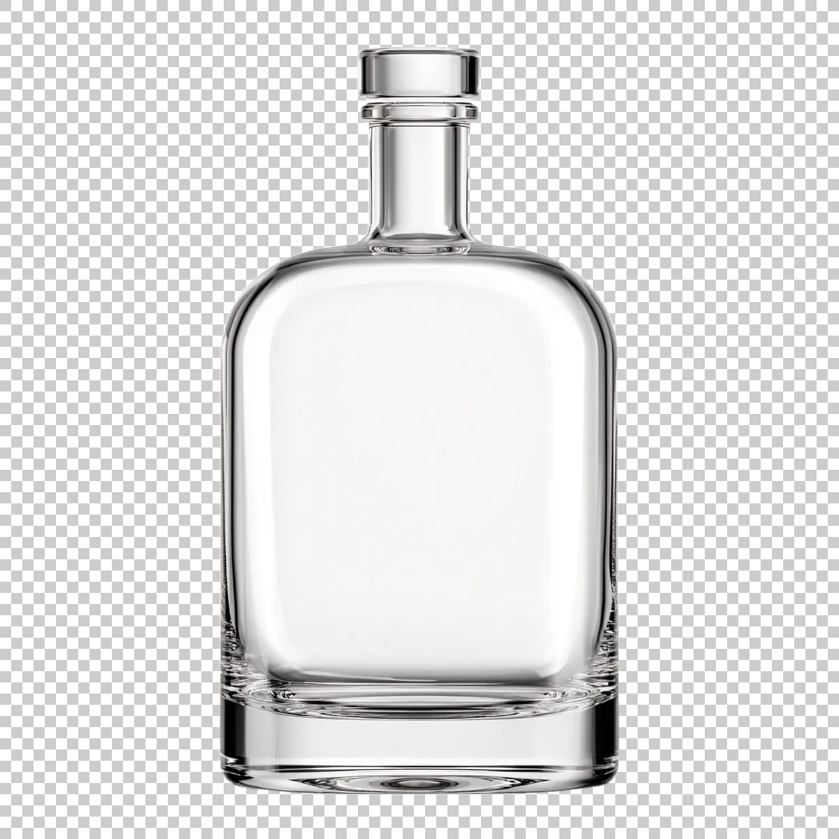 Empty Clear Glass Bottle With Narrow Neck And Roun 2 H transparent PNG