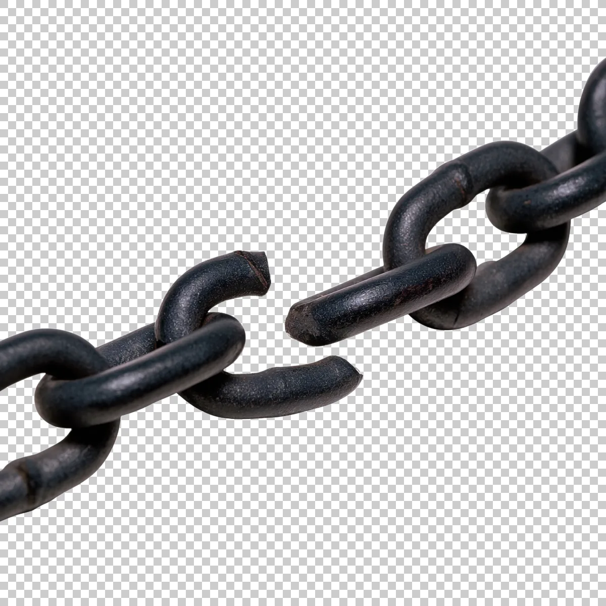 Broken Black Steel Chain With One Snapped Link In T 0 H transparent PNG