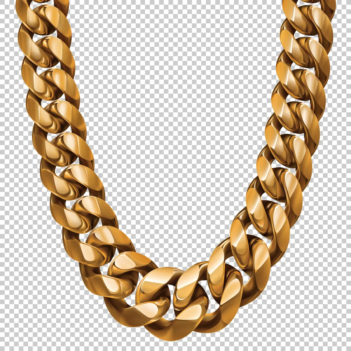 Chunky Gold Cuban Link Chain Thick Interlocking Pol 1 H transparent PNG