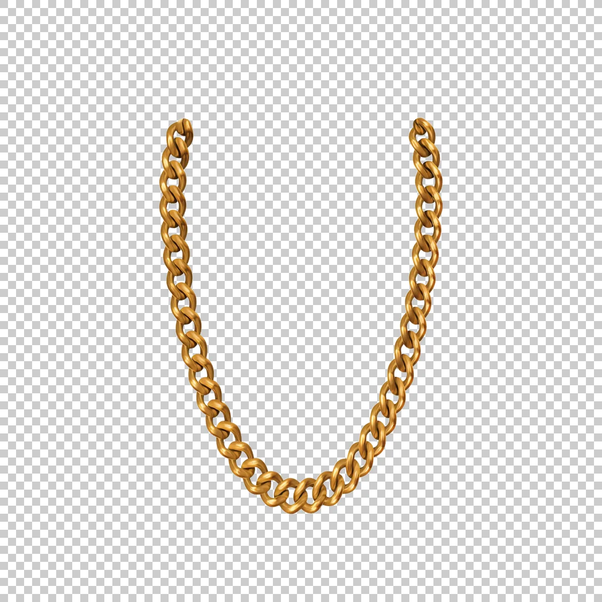 Gold Curb Chain Necklace Arranged In A Smooth U Sha 0 H transparent PNG