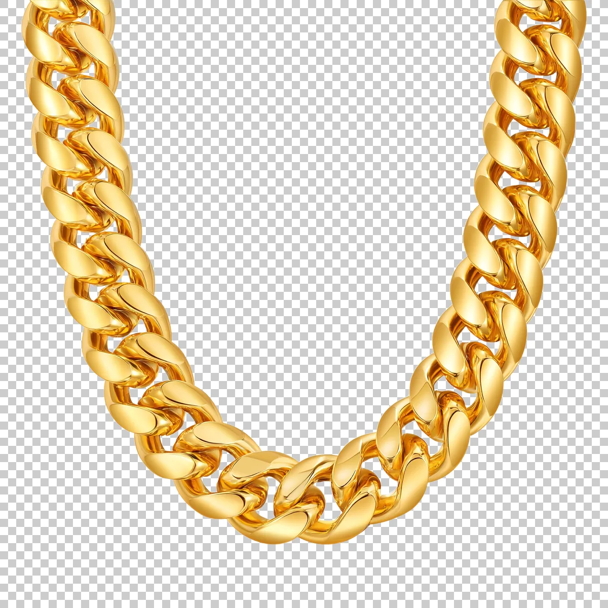 Gold Curb Chain Necklace Arranged In A Smooth U Sha 1 H transparent PNG