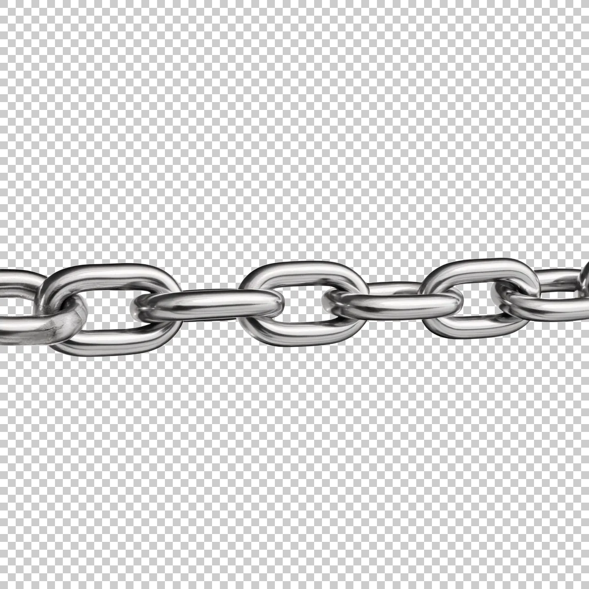 Heavy Silver Metal Chain With Thick Oval Links Hori 1 H transparent PNG