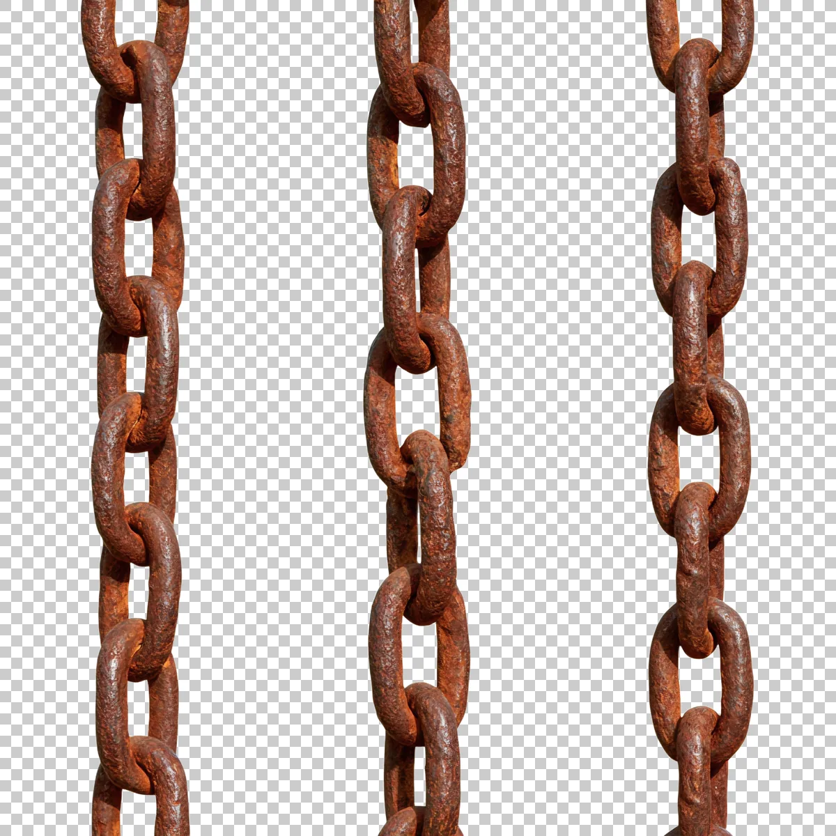 Rusty Antique Chain With Aged Brown Iron Links Vint 1 H transparent PNG
