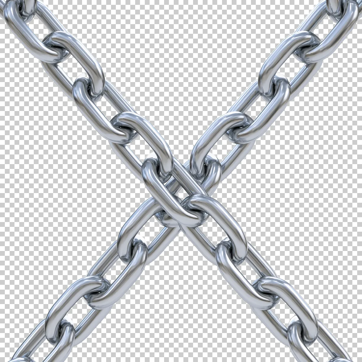 Two Crossed Silver Chains Forming An X Shape Strong 1 H transparent PNG