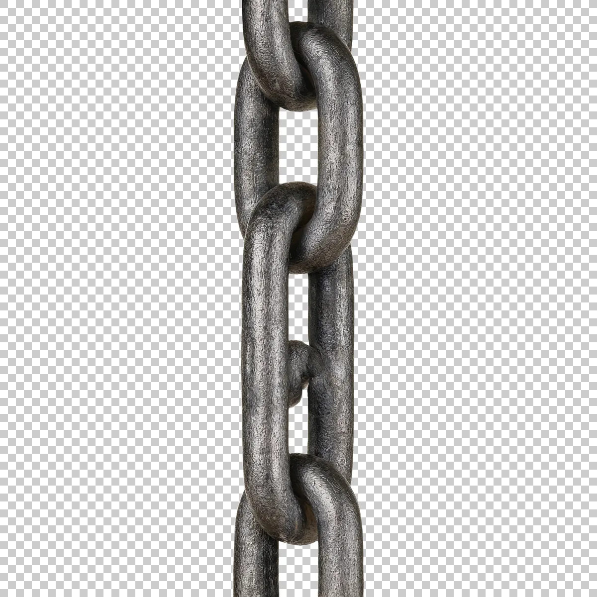 Vertical Industrial Iron Chain With Large Weathered 1 H transparent PNG
