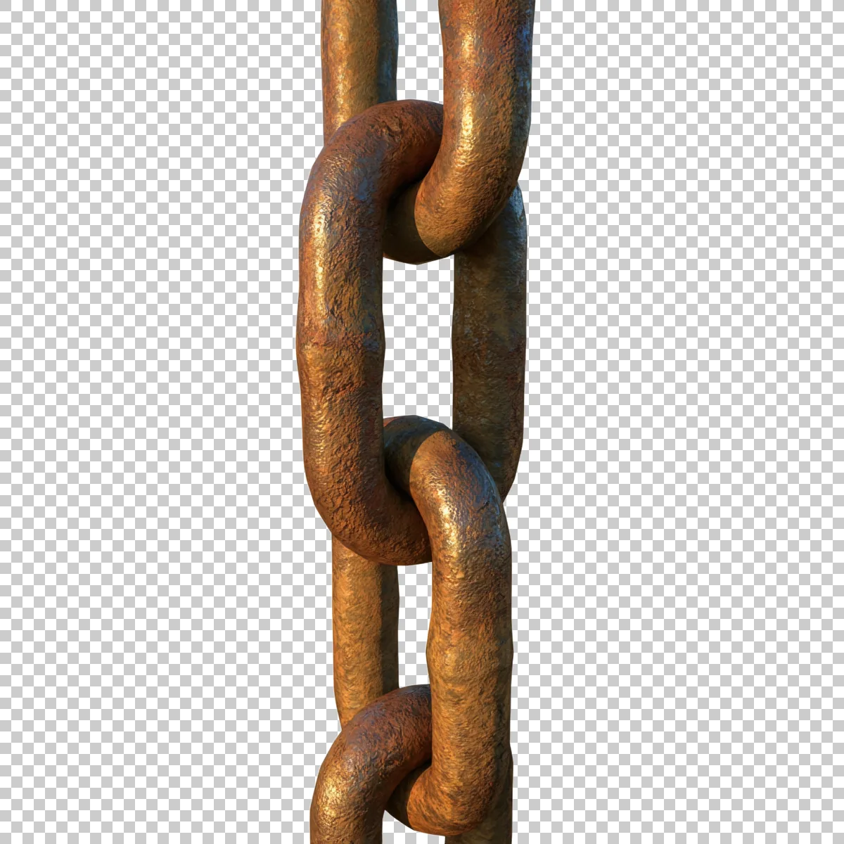 Vertical Industrial Iron Chain With Large Weathered 2 H transparent PNG